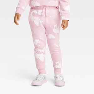 Grayson Mini Toddler Girls' Drawcord Tie-Dye Jogger Pants - Pink - 1 of 3