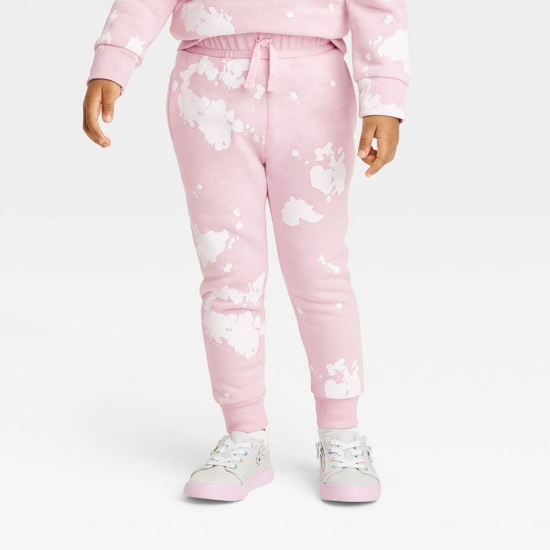 Grayson Mini Toddler Girls' Drawcord Tie-Dye Jogger Pants - Pink, 1 of 7