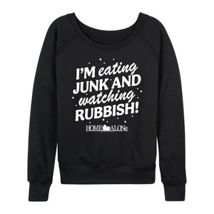 Women's - Home Alone - Junk And Rubbish Lightweight French Terry Wide Neck Long Sleeve Shirt - 1 of 4
