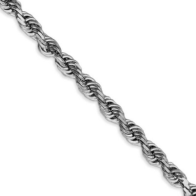 Black Bow Jewelry 4.5mm, 14k White Gold D/C Quadruple Rope Chain Necklace