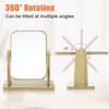 Unique Bargains Natural Wooden Rotating Makeup Mirror Beige 1 Pc - 4 of 4