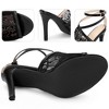 BLISSFUL STEP Women's Open Toe Ankle Strap Lace Heeled Sandals - 3 of 4