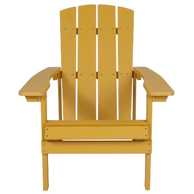 Yellow Faux Wood Adirondack Chair with Cushions