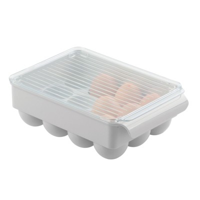 Mdesign Plastic Egg Storage Tray Holder For Refrigerator, 12 Eggs, 2 Pack,  Clear : Target