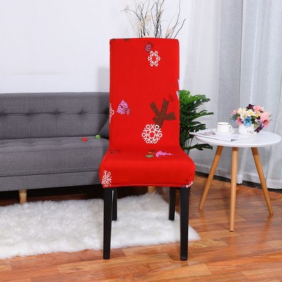 1 Pc Polyester Spandex Floral Print Fit Home Dining Chair Slipcovers Multicolored  - PiccoCasa