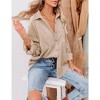 Womens Corduroy Shirts Casual Long Sleeve Button Down Blouses Tops - 4 of 4
