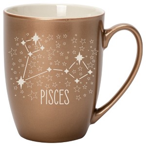 100 North Zodiac 10 Ounce Bronze Metallic Finish, Comfortably Fits Your Hands, New Bone China Coffee Tea Cup Mug, Pisces - 1 of 1