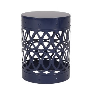 Cylindrical End Table,Side Table, Overlapping Circle Pattern Bedside Table For Living Room £¬ - 1 of 3