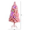 Nearly Natural 4-ft Holiday Frosted Pink Cashmere Christmas Tree with 30 Jumbo Multicolored Globe LED Lights - 2 of 4