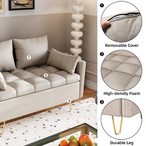 44.5 Inch Small Modern Loveseat Sofa Couch with Storage Under Seat Cushion - 1 of 4