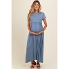 Pinkblush Blue Ruffle Trim Maternity Maxi Dress - 2 of 4