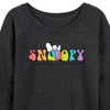 Women's - Peanuts - Snoopy's Beach Ball Lightweight French Terry Wide Neck Long Sleeve Shirt - 2 of 4