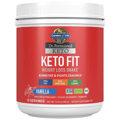 Garden of Life Weight Loss Supplements Dr. Formulated Keto Fit Powder - Vanilla 12.52 oz