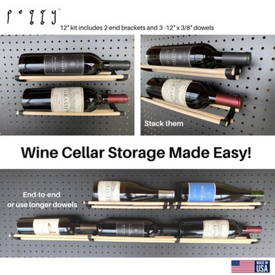 White and Natural Wood Pegboard Organizer Kit for Crafts and Storage