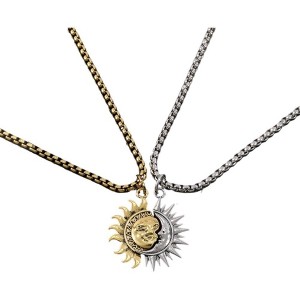 Sun & Moon Couple Necklace Set - Titanium Steel Matching Pendants for Valentine's Gift (His & Hers) - 1 of 4