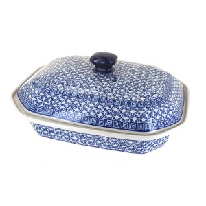 Blue Rose Polish Pottery 665 Ceramika Artystyczna Large Covered Baking Dish - 1 of 1