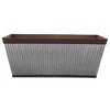 Southern Patio 24 Inch Westlake Outdoor Rectangular Deck Rail Textured Resin Garden Flower Herb Planter w/ Sun Protectors, Rustic Galvanized - 2 of 4