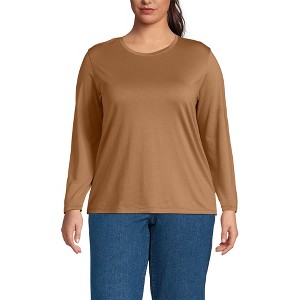 Lands' End Women's Relaxed Supima Cotton Long Sleeve Crew Neck T-Shirt - 1 of 4