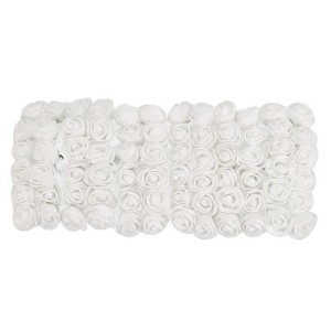 Unique Bargains Mini DIY Craft Decoration Artificial Rose Flower Head 72 Pcs White - 1 of 4