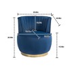 ACEPANO 360 Degree Round Velvet Accent Barrel Swivel Armchair With Wide Upholstered-Navy - 2 of 4