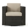 Wicker Outdoor Furniture Swivel Chairs with Cushion, Modern Patio Accent Chair for Porch, Garden or Balcony – Maison Boucle - 3 of 4