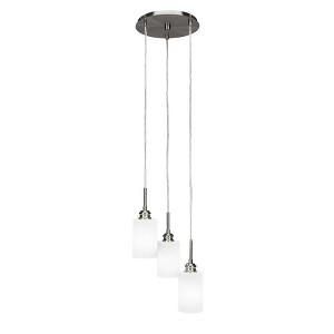 Toltec Lighting Edge 3 - Light Pendant in  Brushed Nickel with 4" White Matrix Shade - 1 of 1