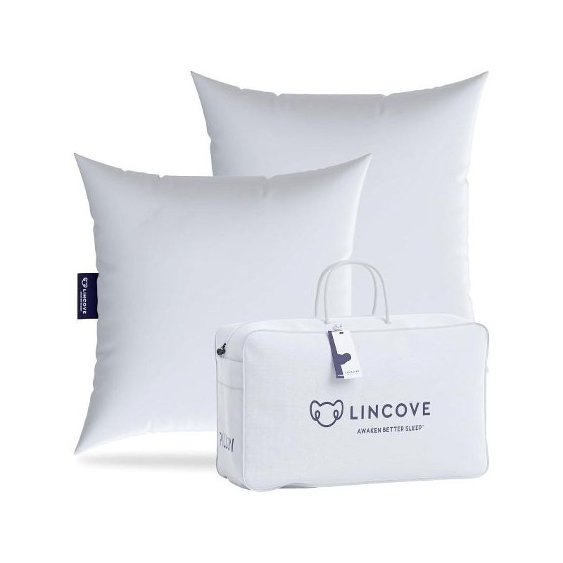 Lincove Throw Pillow Insert - Canadian-Made, 100% Cotton, Down-Alternative, Hypoallergenic - Decor Pillow, 2 Pack, 1 of 12
