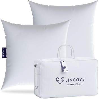 Lincove Throw Pillow Insert - Canadian-Made, 100% Cotton, Down-Alternative, Hypoallergenic - Decor Pillow, 2 Pack