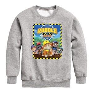 Boys' - Paw Patrol - Rubble & Crew Graphic Long Sleeve Fleece Sweatshirt - 1 of 4