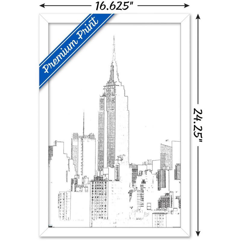 Trends International Line Art - New York Skyline Framed Wall Poster Prints, 3 of 7