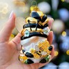 Sparkling Bee Gnome Glass Christmas Ornament, Bumblebee Themed Holiday Decor| OrnamentallyYou - 4 of 4