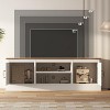 Farmhouse TV Stand for 65 Inch TVs Entertainment Center with Storage Cabinets - Ample Organized Storage, for Living Room Office - 2 of 4