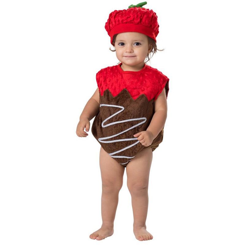 Dress Up America Chocolate Dipped Strawberry Costume for Babies, 1 of 4