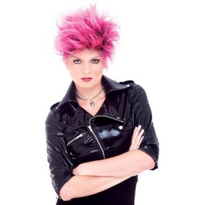 Punk Girl Pink & Black Adult Costume Wig - 1 of 1