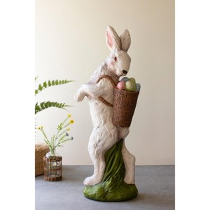 Large Resin Easter Bunny Statue – Basket and Eggs 29.5" Tall by Kalalou - 1 of 4