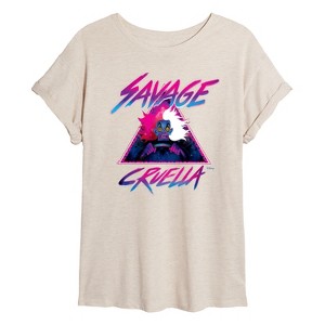 Women's - Disney Villains - Cruella Savage Oversized Graphic T-Shirt - 1 of 4