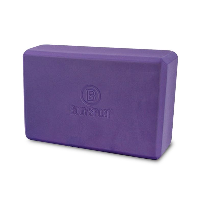 BodySport High Density Supportive Foam Yoga Block for Yoga and Pilates, 4-Inch x 6-Inch x 9-Inch, Purple, 1 of 7