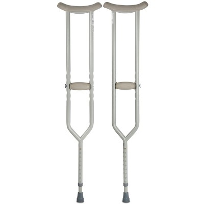 McKesson Aluminum Adult Underarm Crutches 5' 2" to 5' 10" User Ht.