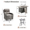 Gymojoy 7 Pieces Outdoor 6 Inch Sofa Swivel Chair with Fire Pit Table - 2 of 4