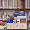 Mela Artisans Rustic Wooden Desk Organizer Multifunctional Desktop Sorter- White Finish - 3 of 4