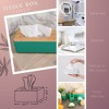 Evideco French Home Goods White Tissue Box Cover Padang with Bamboo Top - Elegant Design for Home and Office - Enhance Décor and Organization - 4 of 4