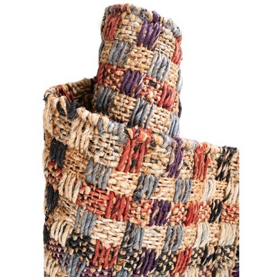 Handmade Multicolor Geometric Jute 6' x 9' Area Rug