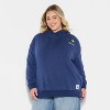 Adult Peanuts Fleece Graphic Hooded Sweatshirt - Navy Blue - 2 of 4