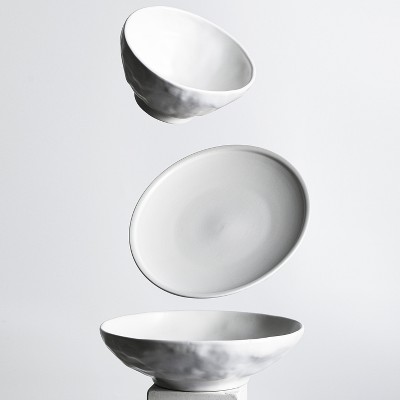 White Ceramic 16-Piece Minimalist Dinnerware Set