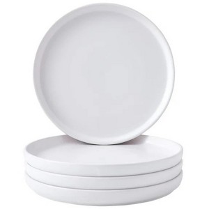 LunaLulinlk Set of 4 Elegant Matte 8" Round Ceramic Restaurant Serving Dinner - 1 of 4