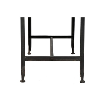Distressed Black Reclaimed Wood Console Table with Rustic Finish