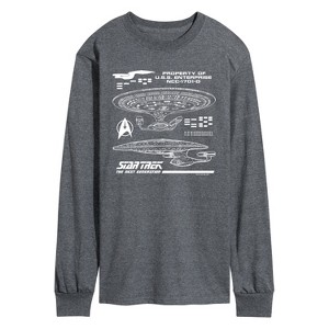 Men's - Star Trek - Next Gen Schematic Long Sleeve Graphic T-Shirt - 1 of 4
