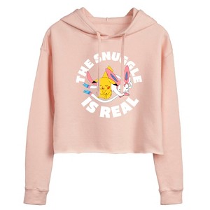 Women's - Pokémon - The Snuggle Is Real Pikachu And Sylveon Cropped Graphic Hoodie - 1 of 3