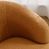 PAGED Modern Swivel Accent Chair, Barrel Sofa Chair with Metal Ring, Teddy Fabric Club Chair for Bedroom, Living Room Furniture - 3 of 4