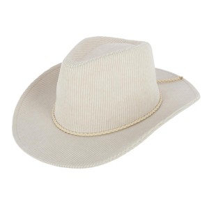 David & Young Women's Courduroy Cowboy Hat with Braided Suede Hat Band - 1 of 4
